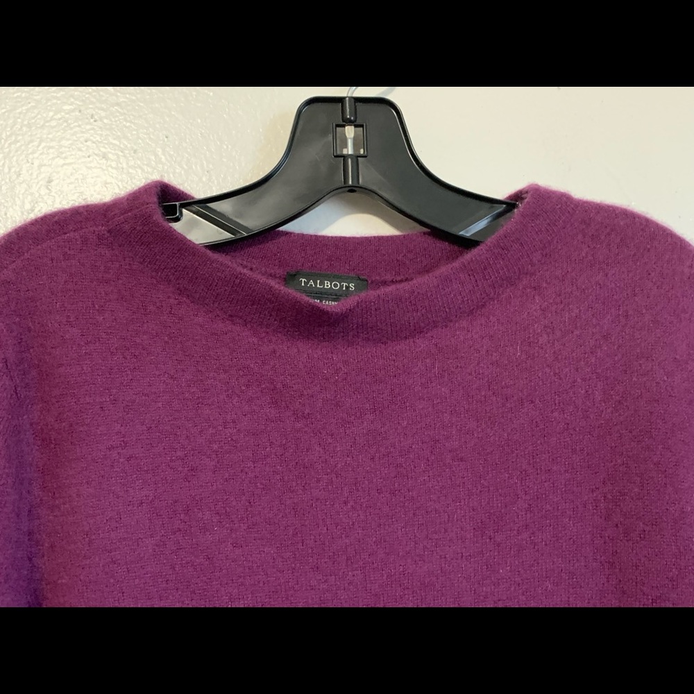 Talbots 100% Pure Cashmere Pullover Sweater Purple Women’s Small - Picture 6 of 7
